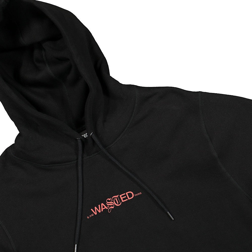 Wasted Paris Caution Hoodie Black Hoodies Close-up | Overkill
