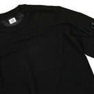 C.P. Company Lambswool GRS Crew Neck Knit Sweater Black Sweatshirts Close-up | Overkill