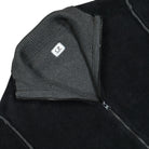 C.P. Company Knitwear Cardigan In Double Face Cotton Chenille Black Sand Cardigans Close-up | Overkill