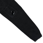 C.P. Company Knitwear Cardigan In Double Face Cotton Chenille Black Sand Cardigans Detailfoto | Overkill