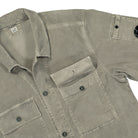 C.P. Company Corduroy Buttoned Utility Overshirt Walnut Shirts Close-up | Overkill