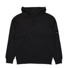 C.P. Company Diagonal Raised Fleece Lens Hooded Sweatshirt Black Hoodies 17CMSS024A-005086W 999 | Overkill