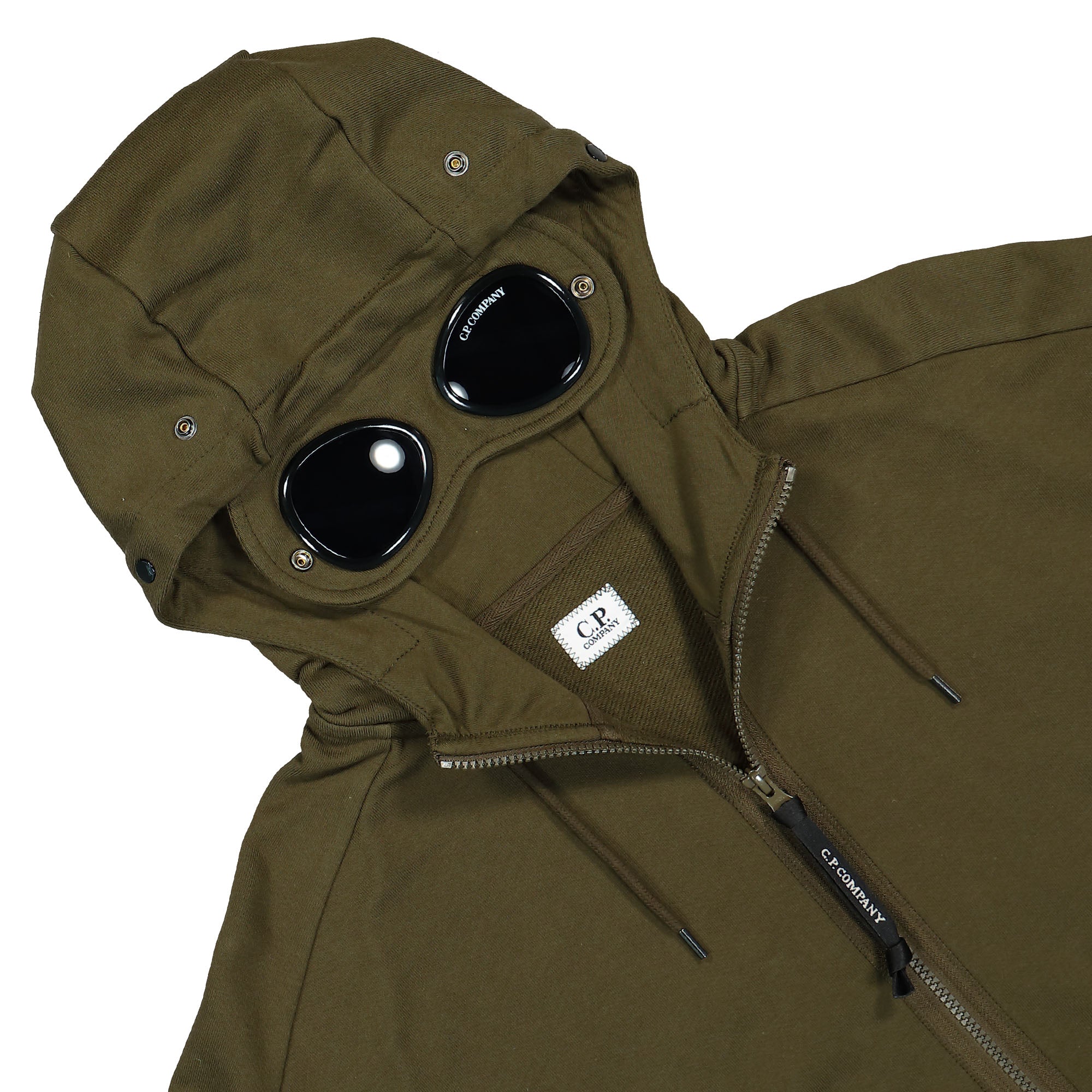 C.P. Company Diagonal Raised Fleece Goggle Zipped Hooded