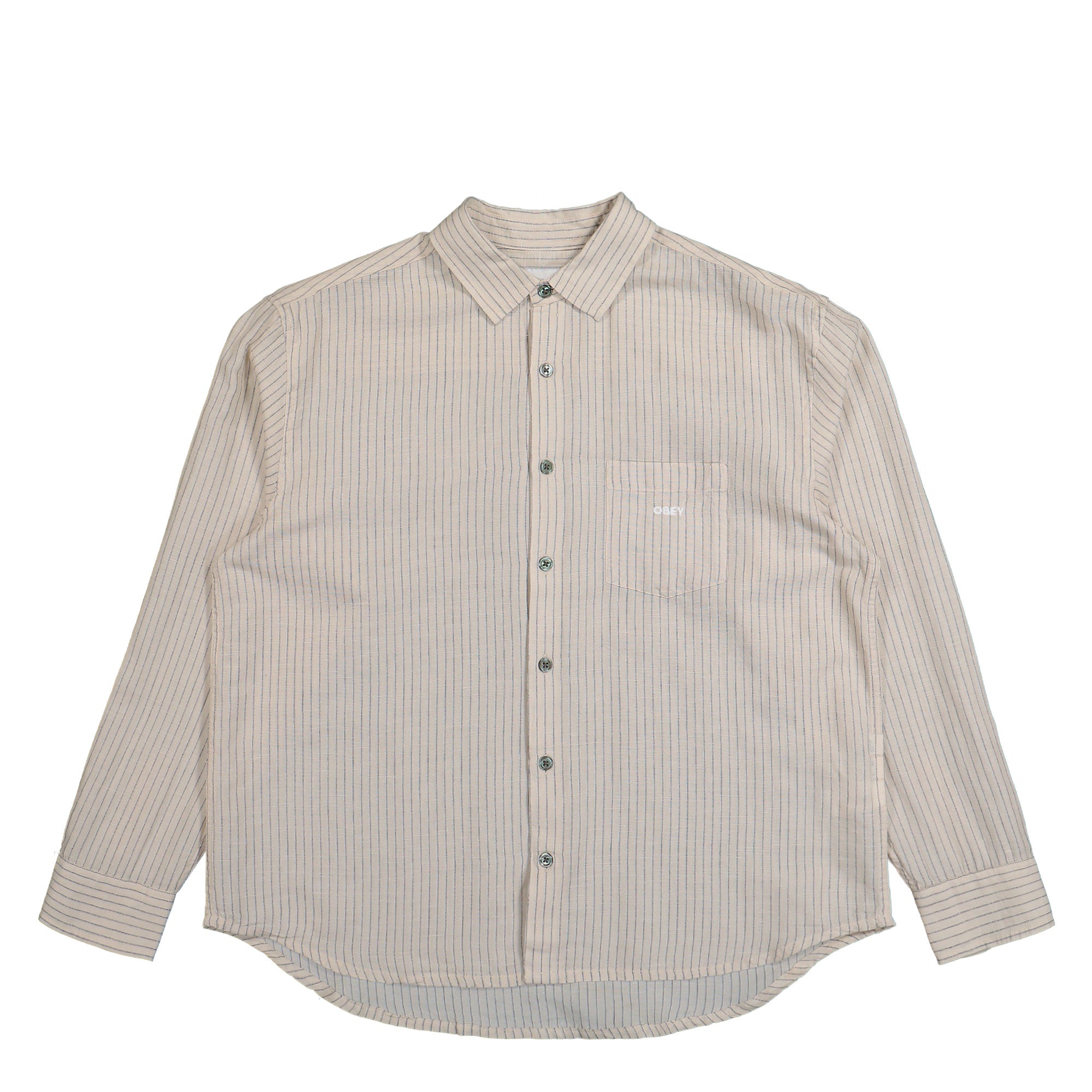 Obey Nelson Woven Shirt Silver Grey Multi Shirts 181200426 | Overkill
