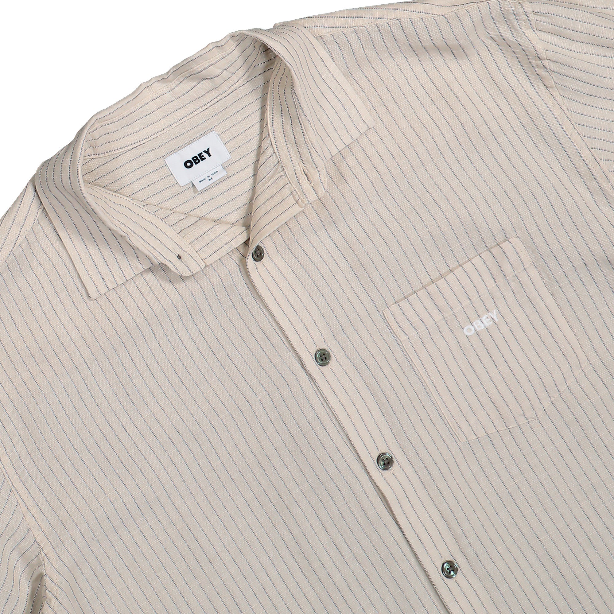 Obey Nelson Woven Shirt Silver Grey Multi Shirts 181200426 Detailfoto | Overkill
