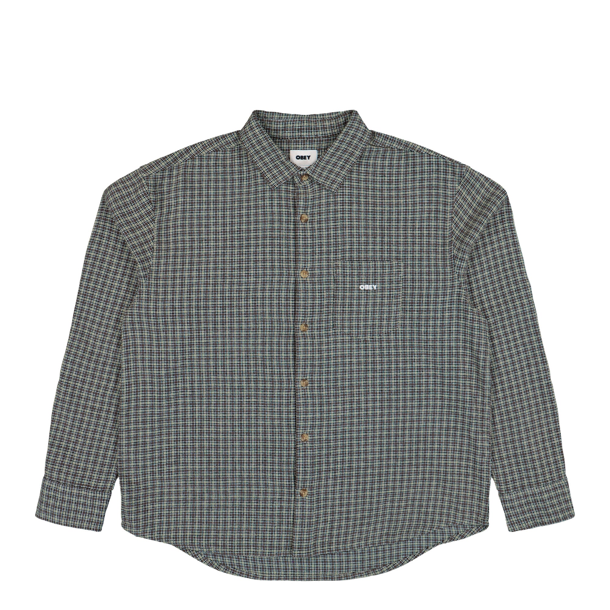 Obey Bigwig Jack Woven Shirt Abbey Stone Multi Shirt 181200434-ABM | Overkill
