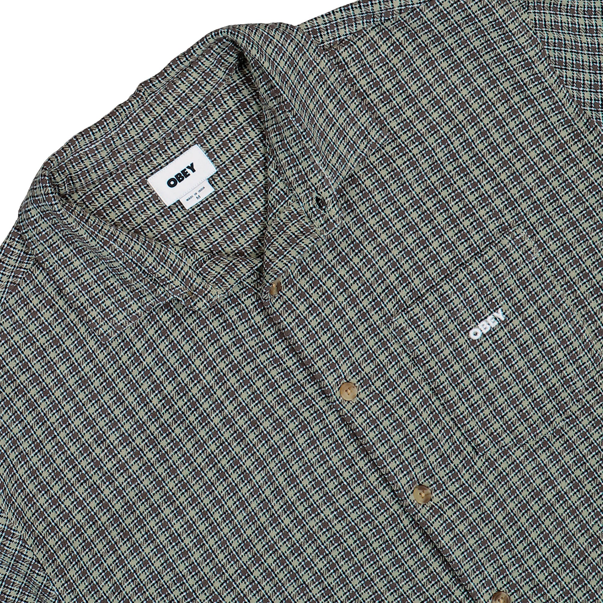 Obey Bigwig Jack Woven Shirt Abbey Stone Multi Shirt 181200434-ABM Detailfoto | Overkill
