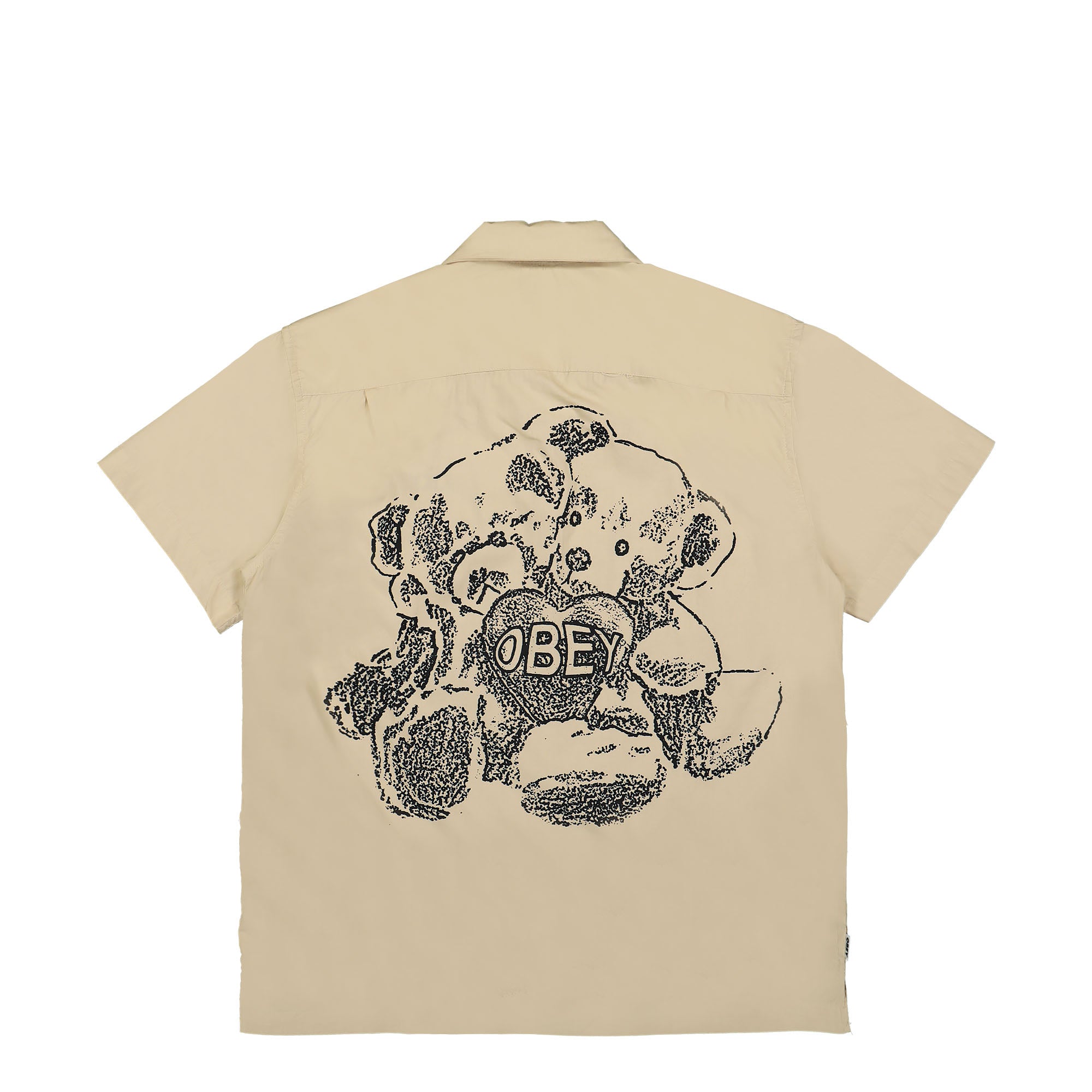 Obey Clock in Woven Shirt Clay Shirts Close-up | Overkill