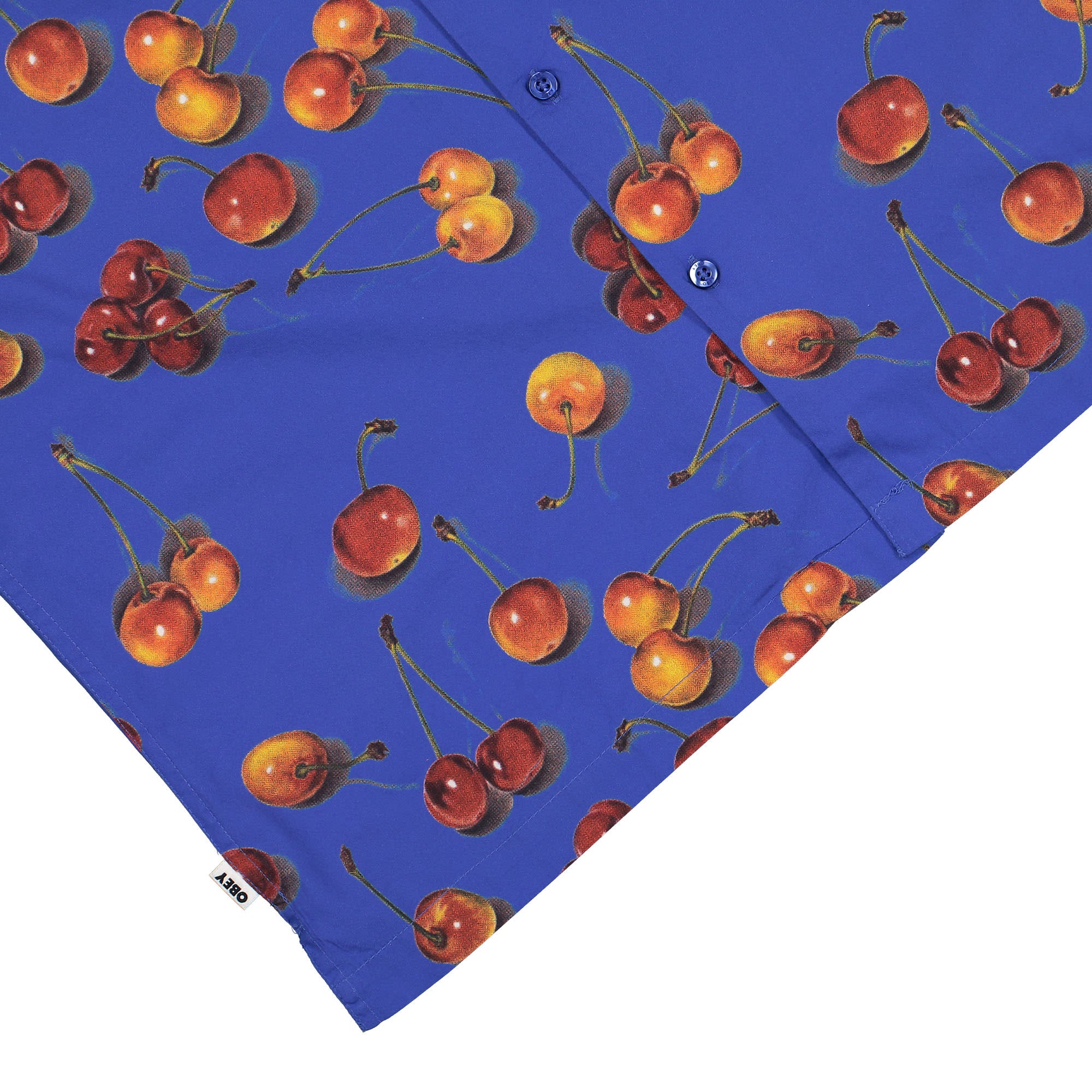 Obey Bombed Woven Shirt Satin Blue Multi Shirts Detail view 1 | Overkill