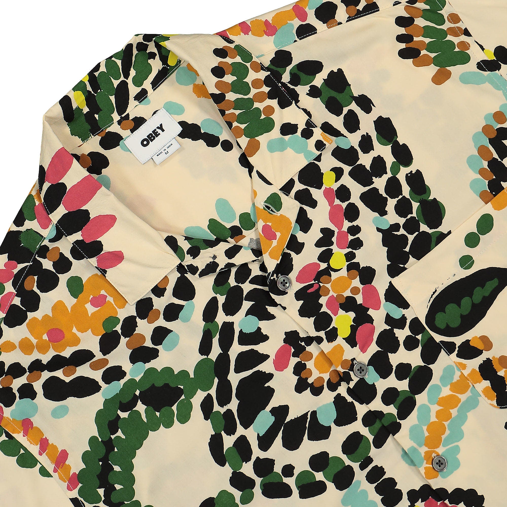 Obey Paisley Dots Shirt White Smoke Multi Shirts Close-up | Overkill