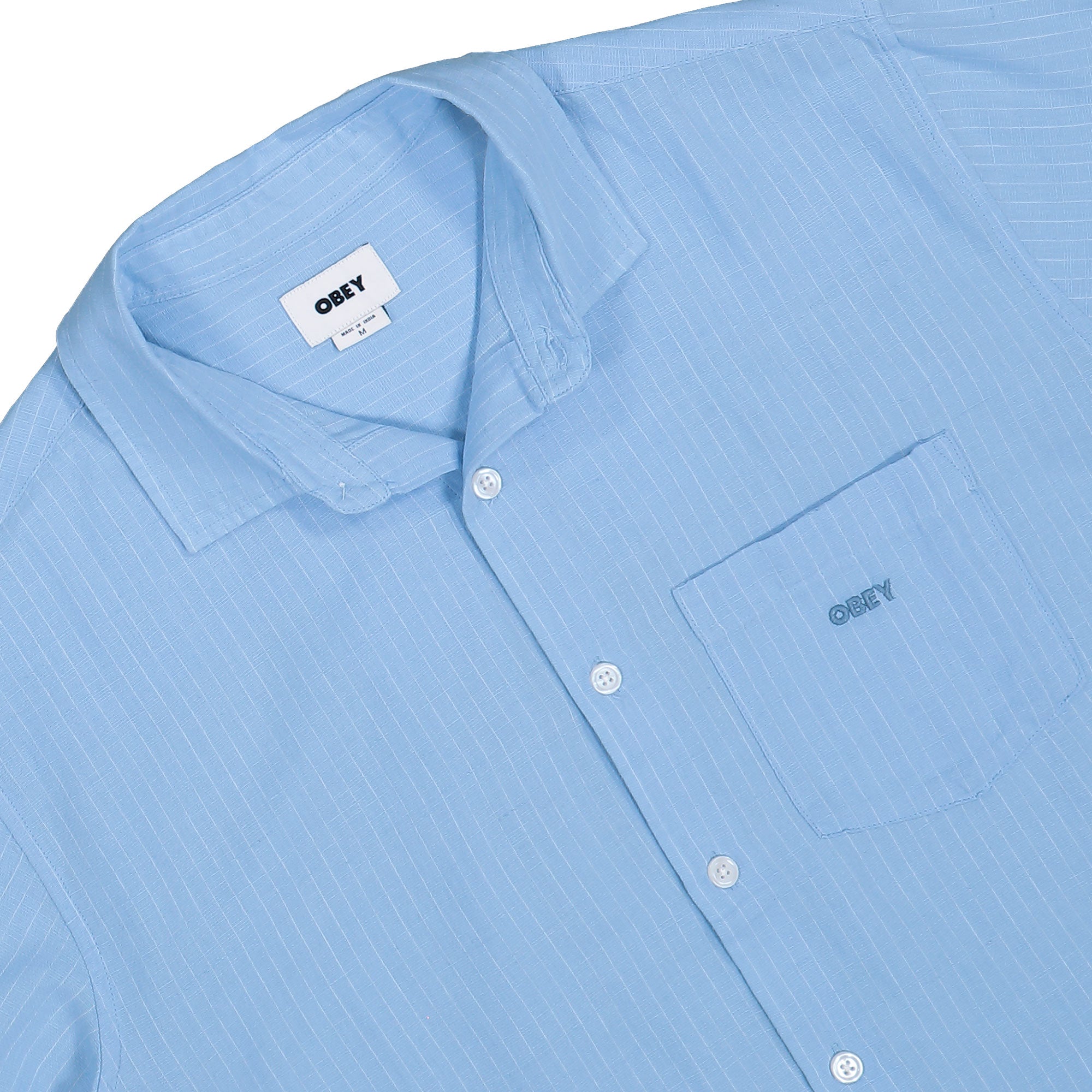 Obey Barry Woven Sky Blue Multi Shirts  181210470-SKY  Detailfoto | Overkill
