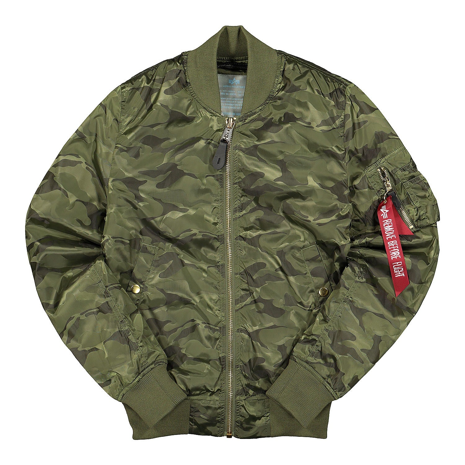 Alpha Industries MA-1 VFLW Shiny Camo Jacket Sage Green Jackets 186014 01 | Overkill