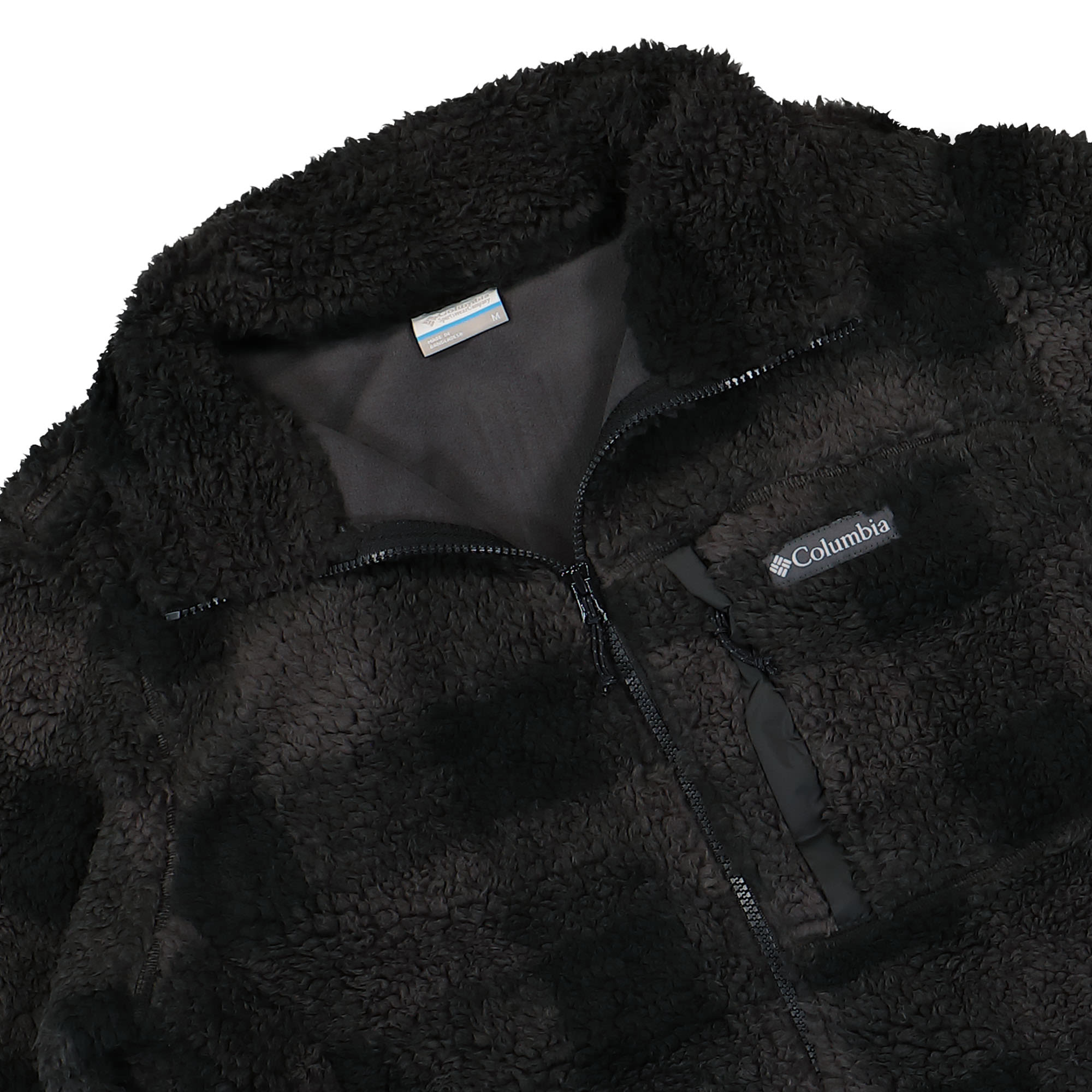Columbia Winter Pass Print Fleece Full Zip Black Check Jackets Close-up | Overkill