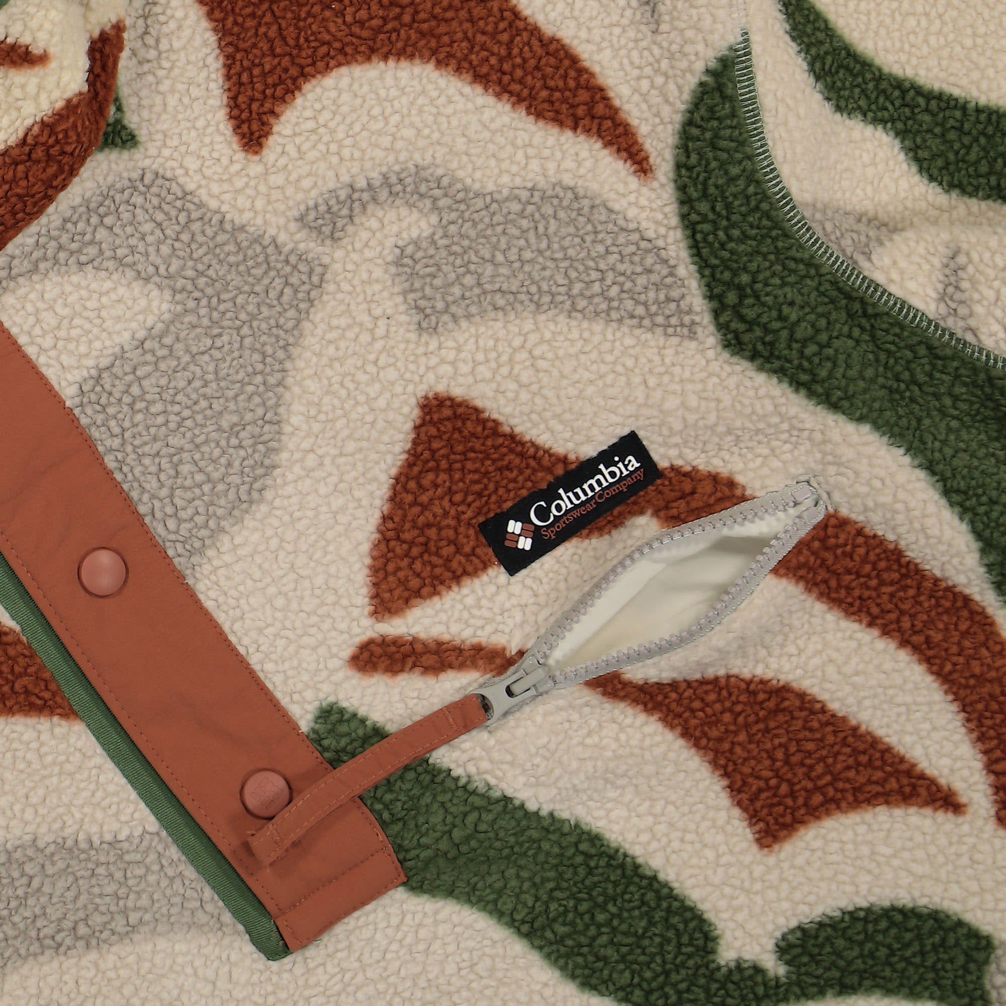Columbia Helvetia Half Snap Fleece Flint Grey Floristic Print / Auburn / Canteen Sweatshirts Detailfoto | Overkill