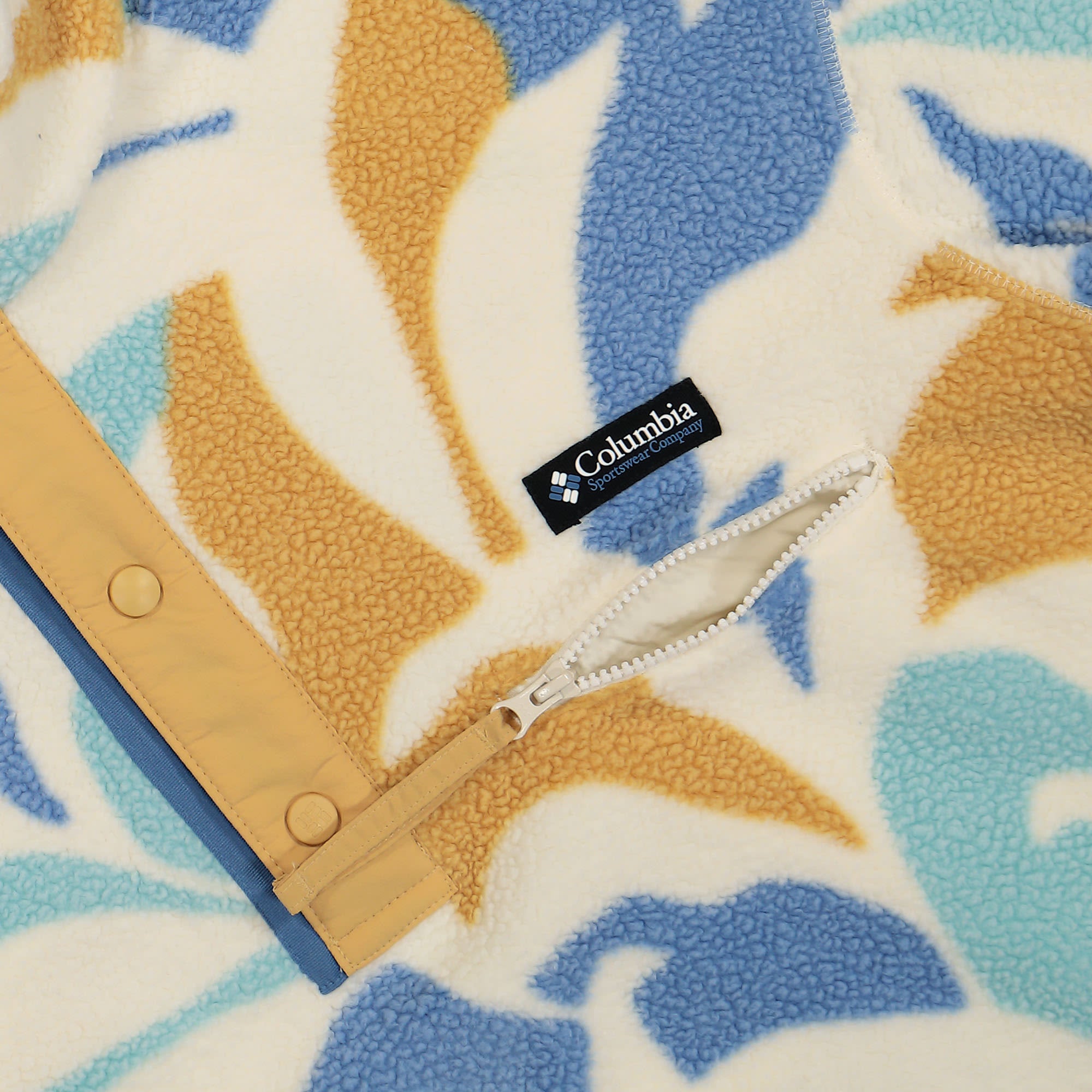 Columbia Helvetia Half Snap Fleece Chalk Floristic / Light Camel / Skyler Sweatshirts Detailfoto | Overkill