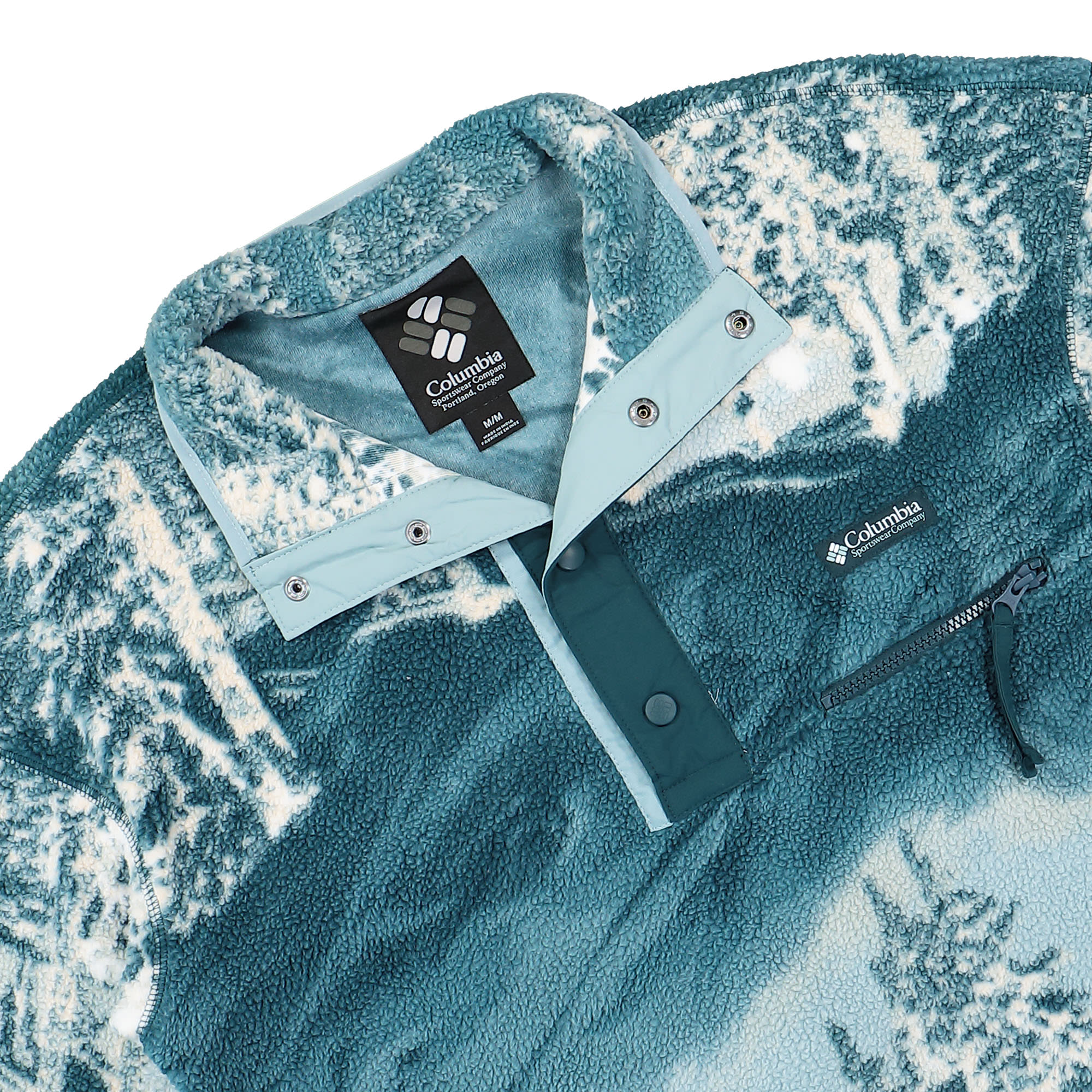 Columbia Helvetia Half Snap Fleece Night Wave Solar Ski Print Sweatshirts Close-up | Overkill