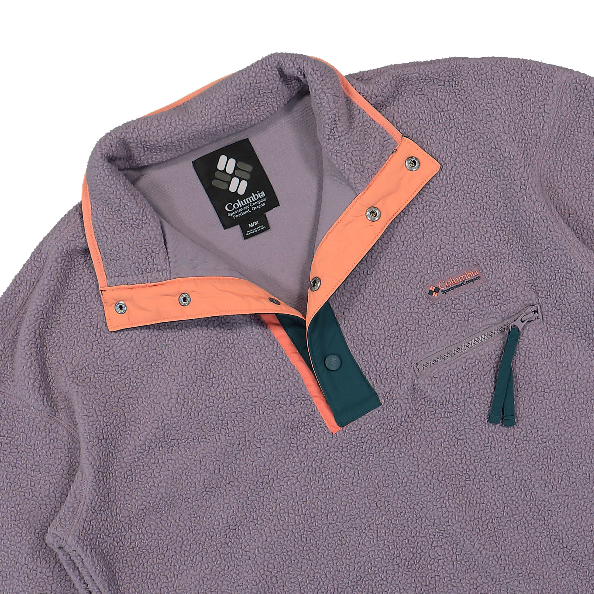 Columbia Helvetia Half Snap Fleece Granite Purple Sweatshirts Close-up | Overkill