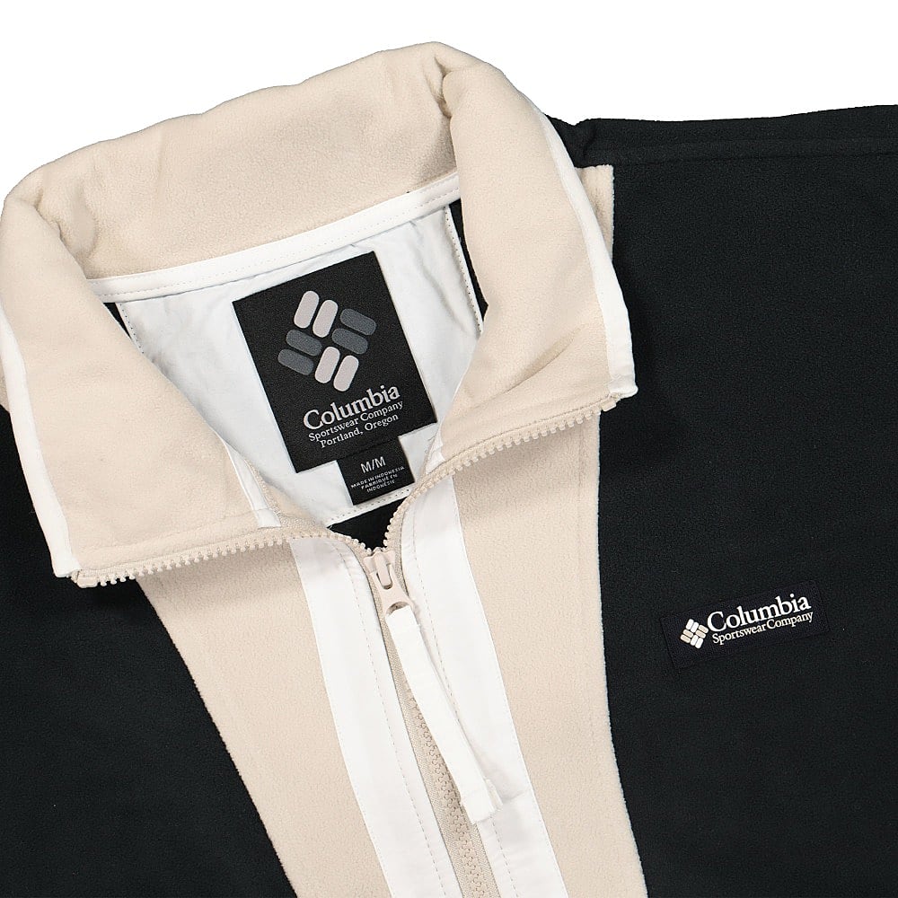 Columbia Back Bowl Lightweight Fleece Jacket Black / Dark Stone / White Fleece Jackets Close-up | Overkill