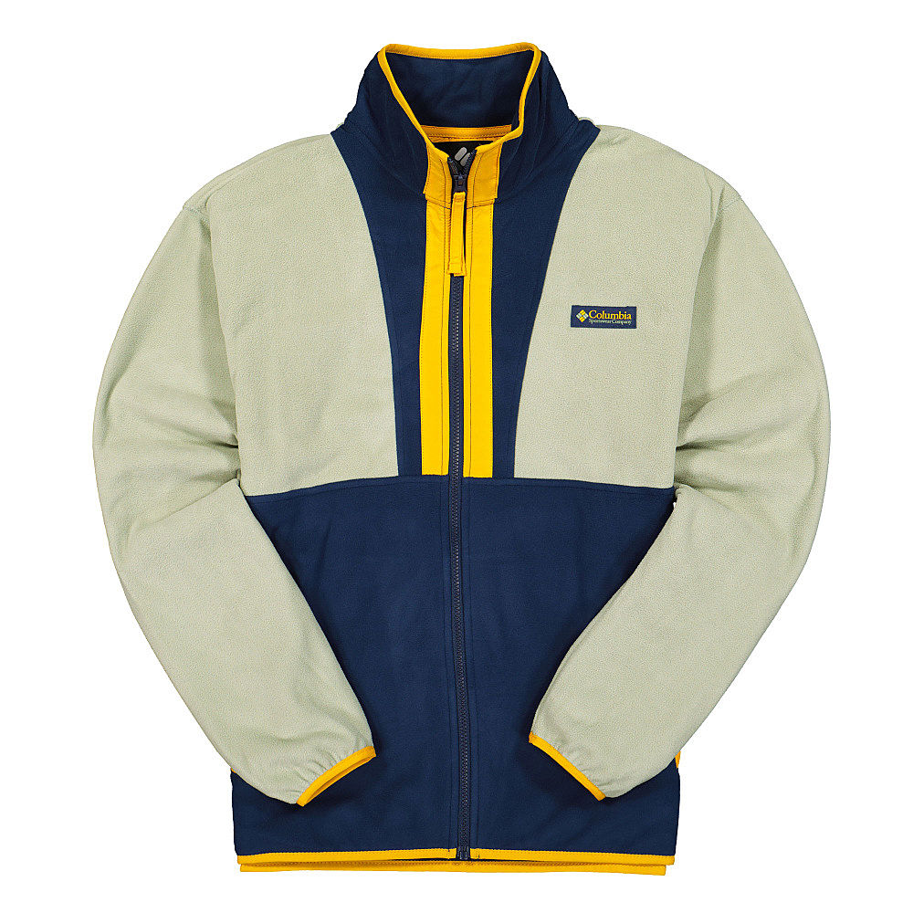 Columbia Back Bowl Lightweight Fleece Jacket Safari / Collegiate Navy / Bright Gold Fleece Jackets 1890764348 | Overkill