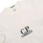 C.P. Company 30/2 Mercerized Jersey Twisted British Sailor T-Shirt Gauze White T-Shirts Close-up | Overkill