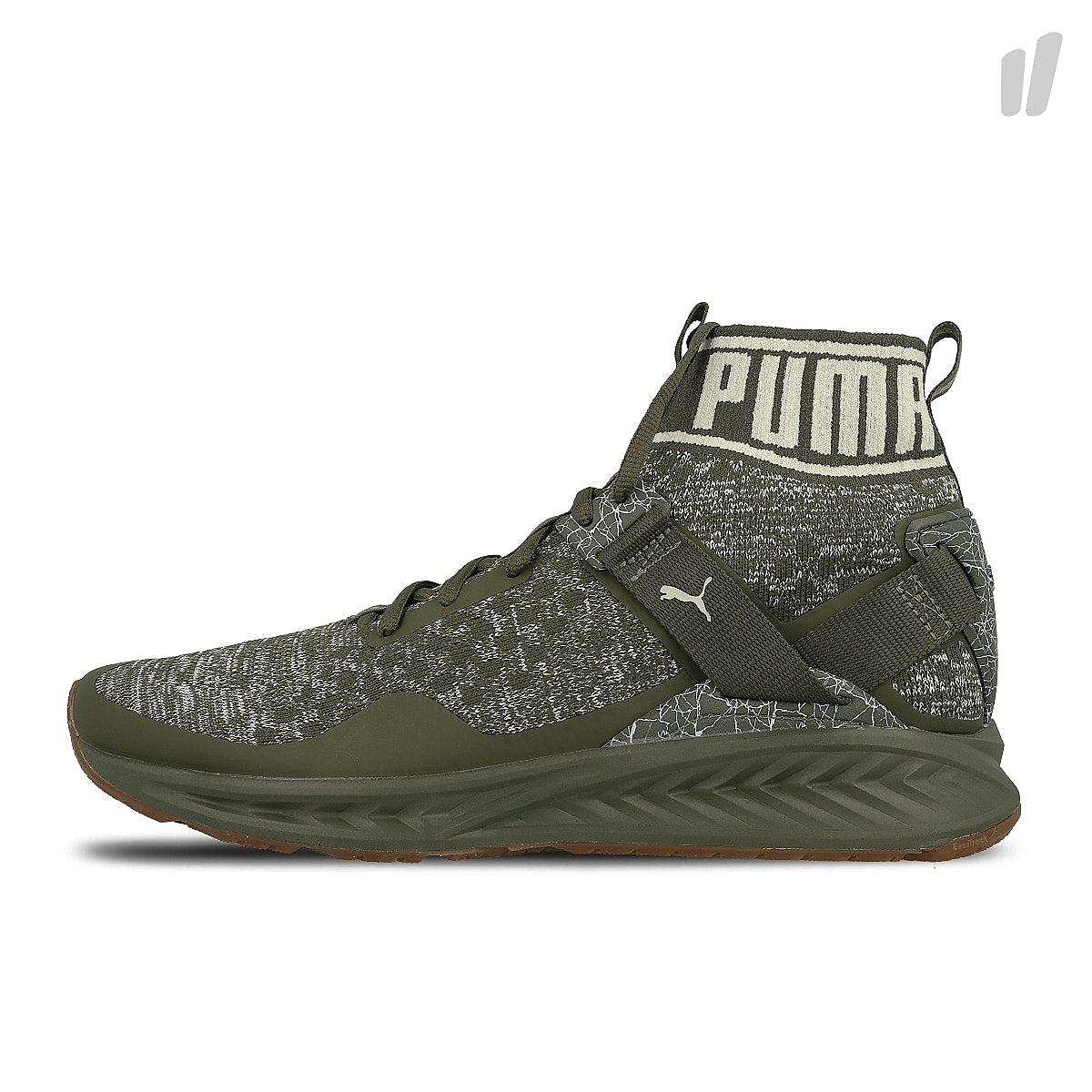 Puma ignite evoknit hypernature Olive Night / Birch - Puma White Sneakers 190337 01 | Overkill