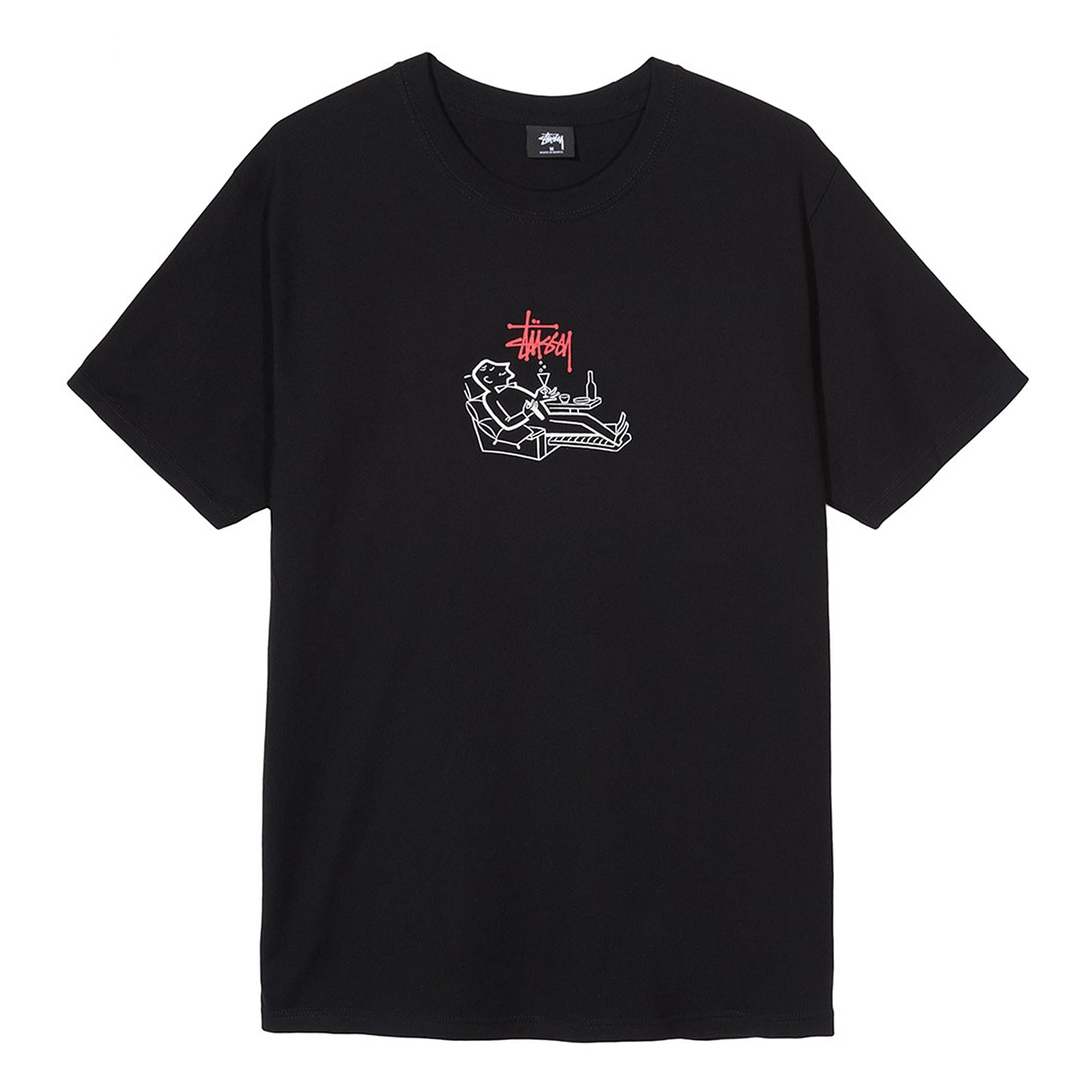 Stussy Loungin' Tee Black T-Shirts 1904388 / 0001 | Overkill