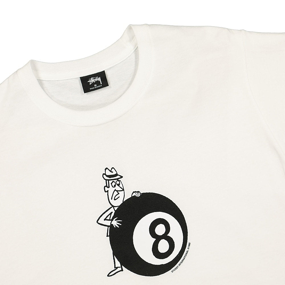 Stussy Behind The 8 Ball Tee White T-Shirts Close-up | Overkill