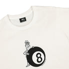 Stussy Behind The 8 Ball Tee White T-Shirts Close-up | Overkill