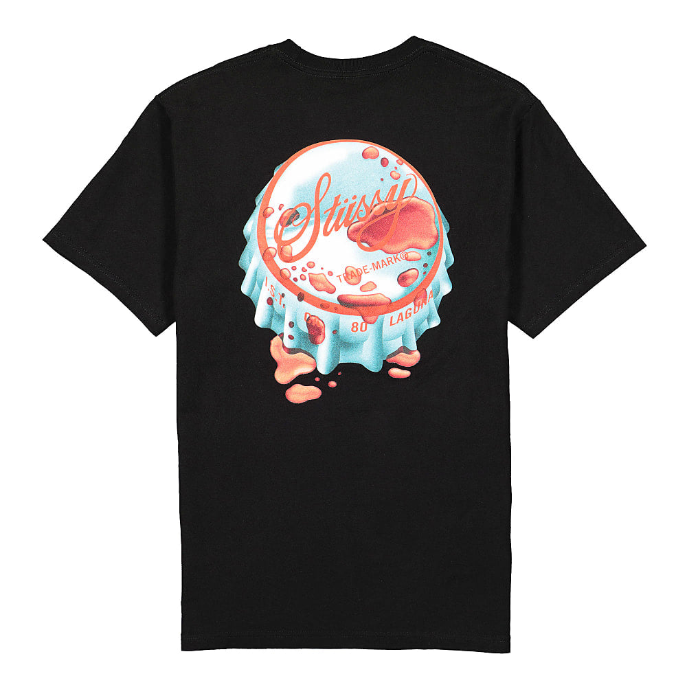 Stussy Bottlecap Tee Black   Material | Overkill