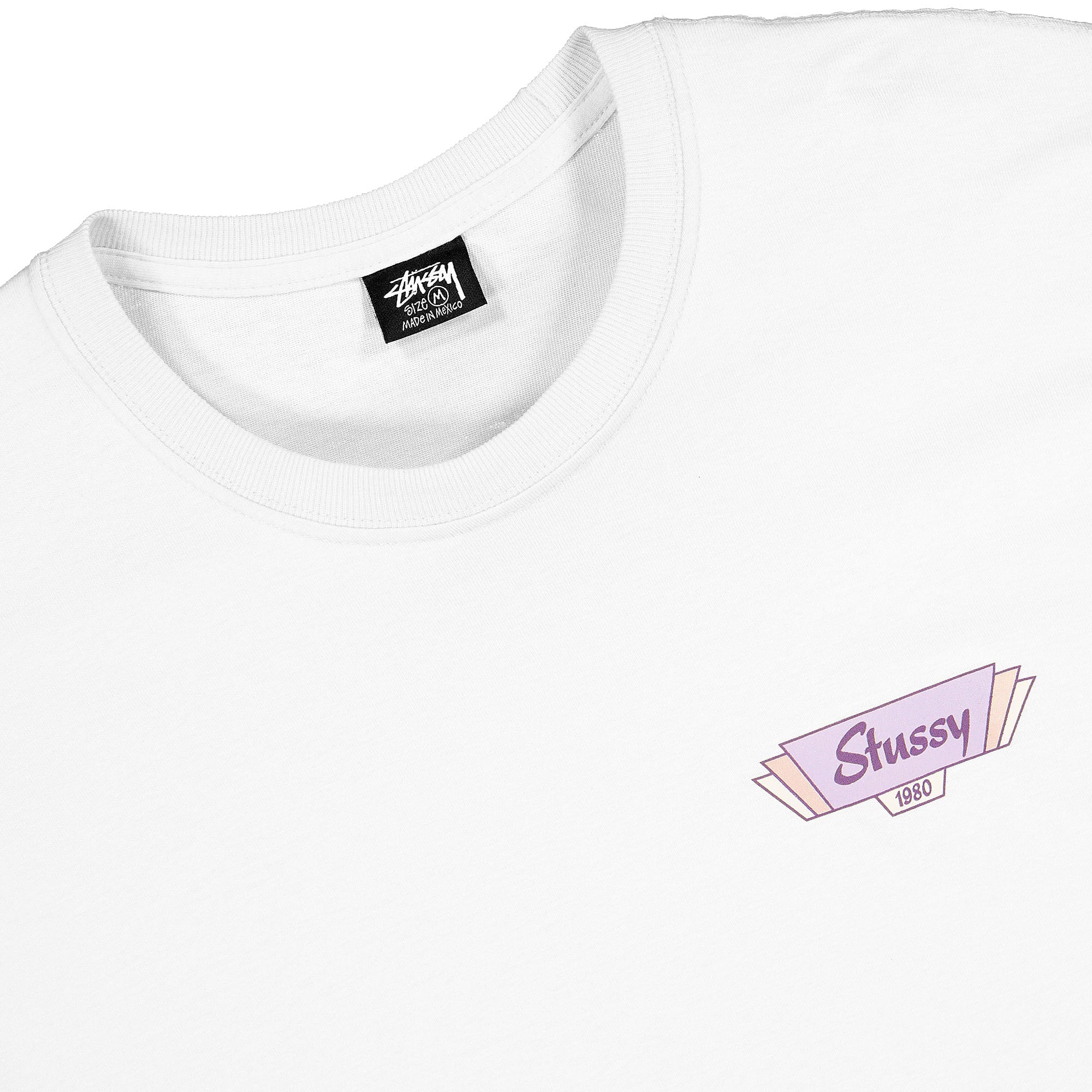 Stussy Palm Springs Tee White T-Shirts Close-up | Overkill