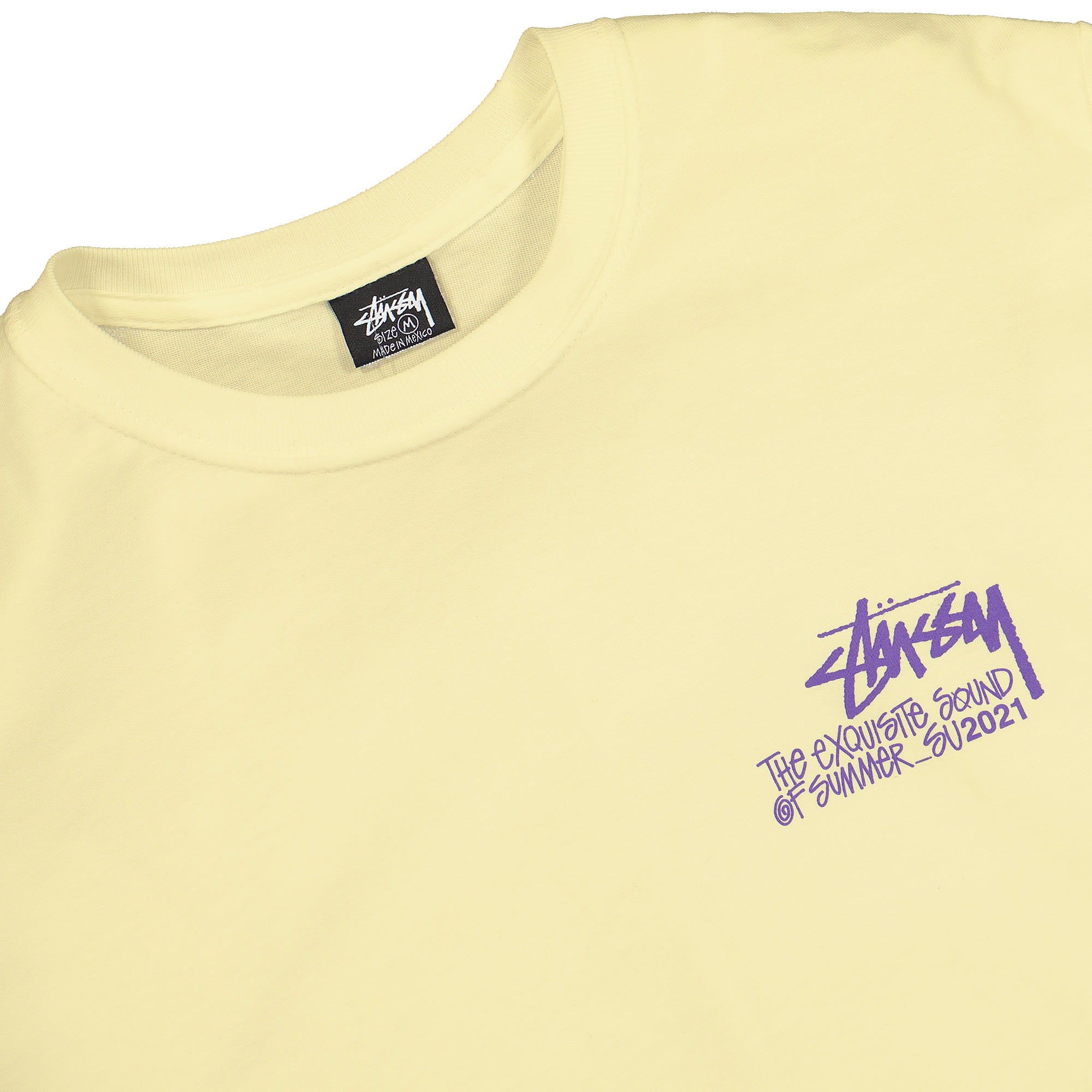 Stussy Sound Of Summer Tee Pale Yellow T-Shirts Close-up | Overkill