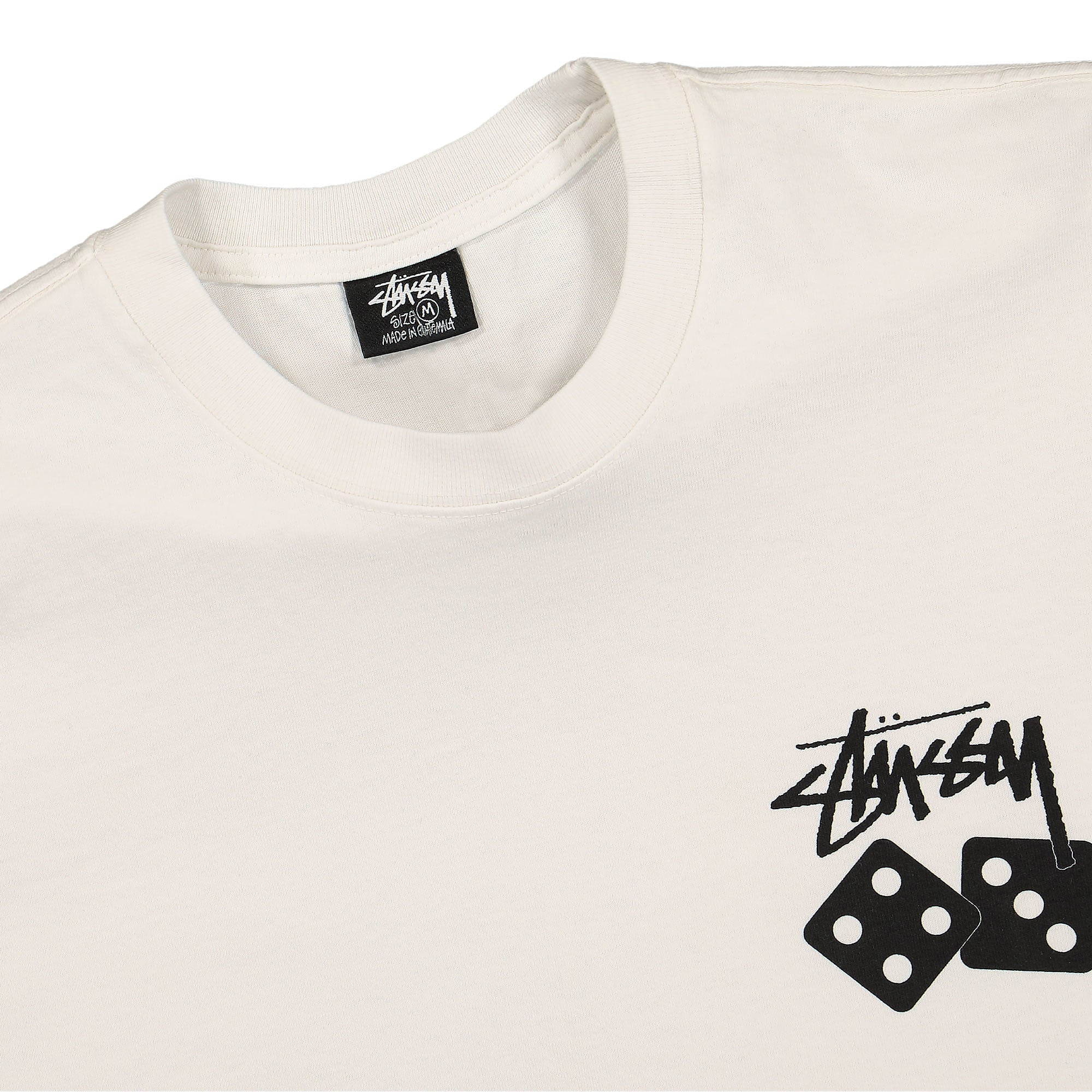 Stussy Dice Pigment Dyed Tee Natural T-Shirts Close-up | Overkill