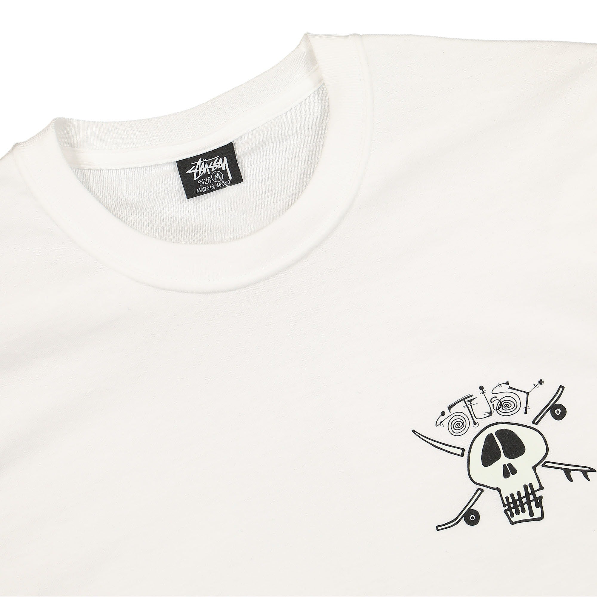 Stussy Surf Skate Skull Tee White T-Shirts Close-up | Overkill