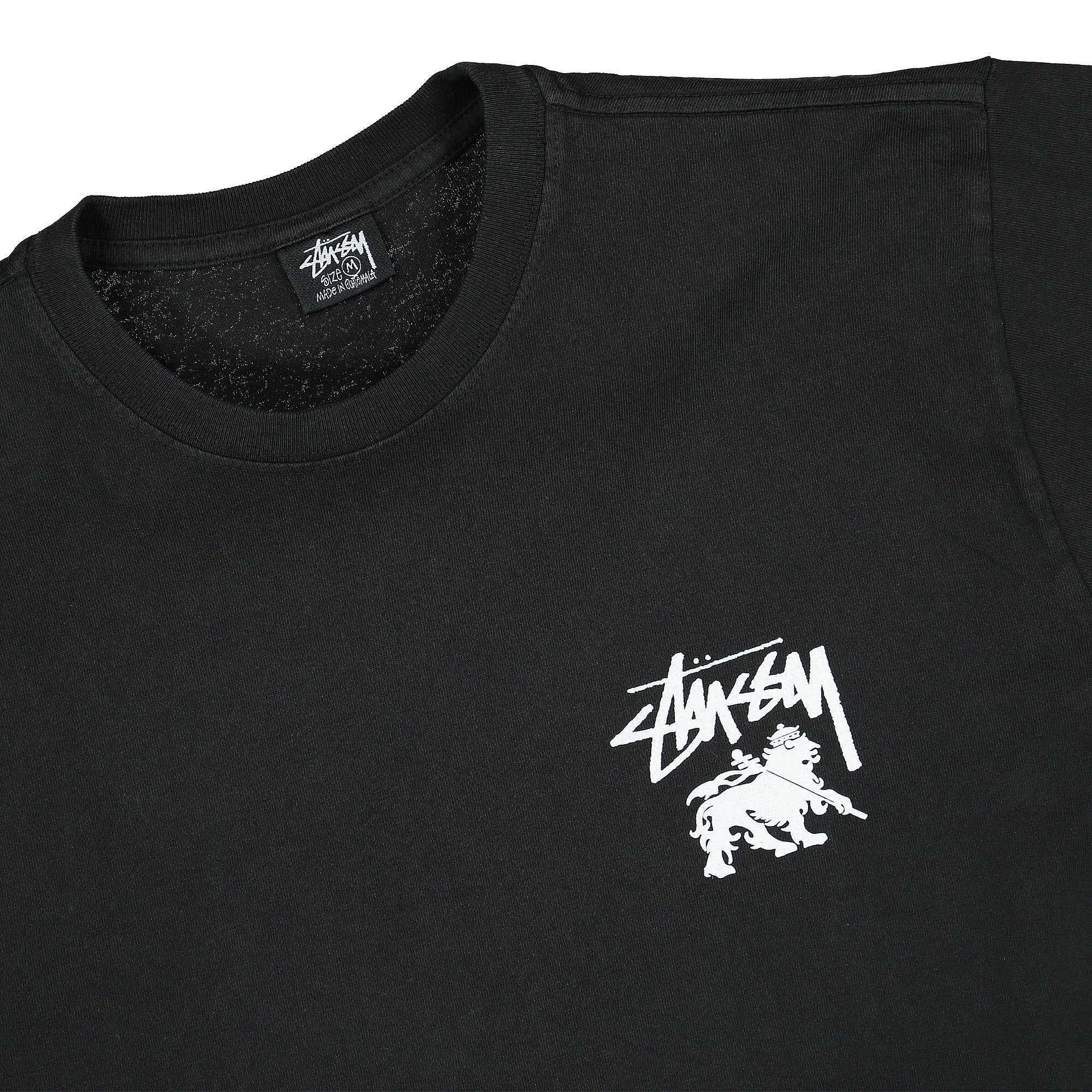 Stussy Rasta Dot Pigment Dyed Tee Black T-Shirts Close-up | Overkill
