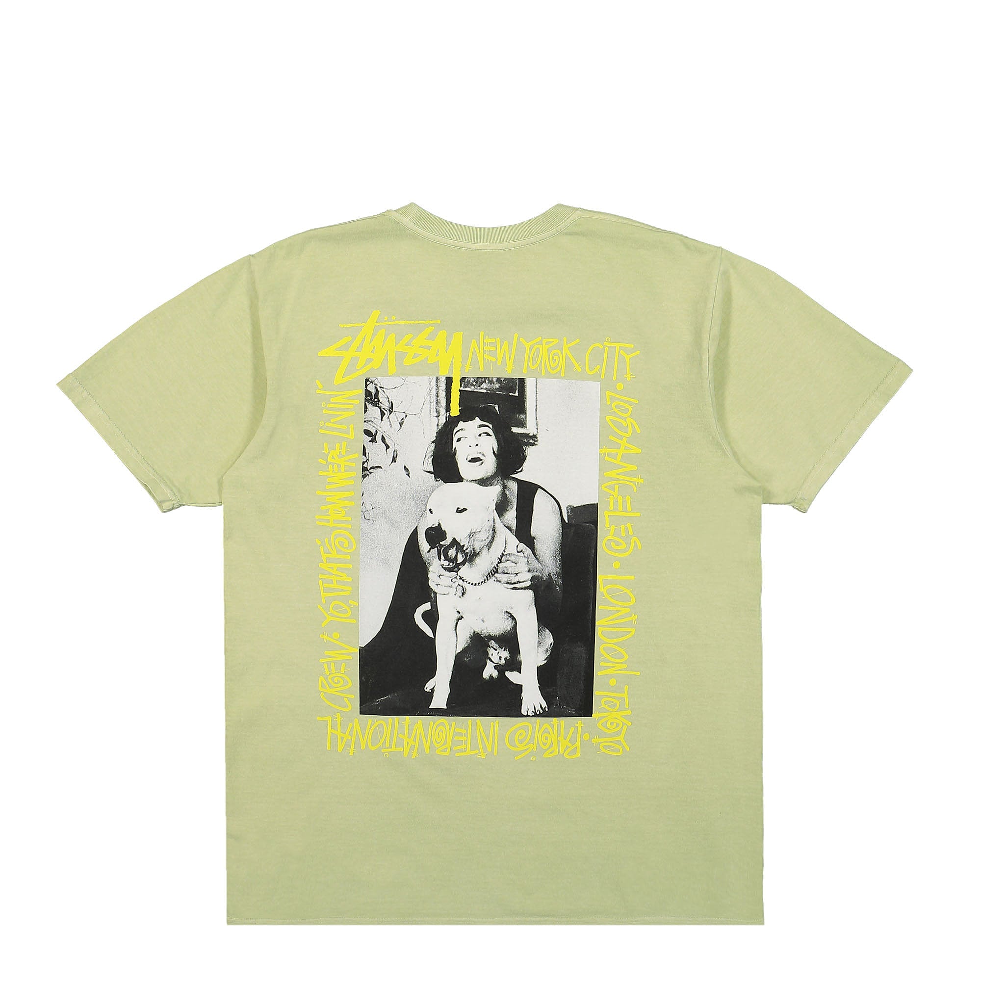 Stussy How Were Livin Pigment Dyed Tee Sage T-Shirts Close-up | Overkill