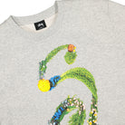 Stussy Floral S Crew Ash Heather Sweatshirts Close-up | Overkill