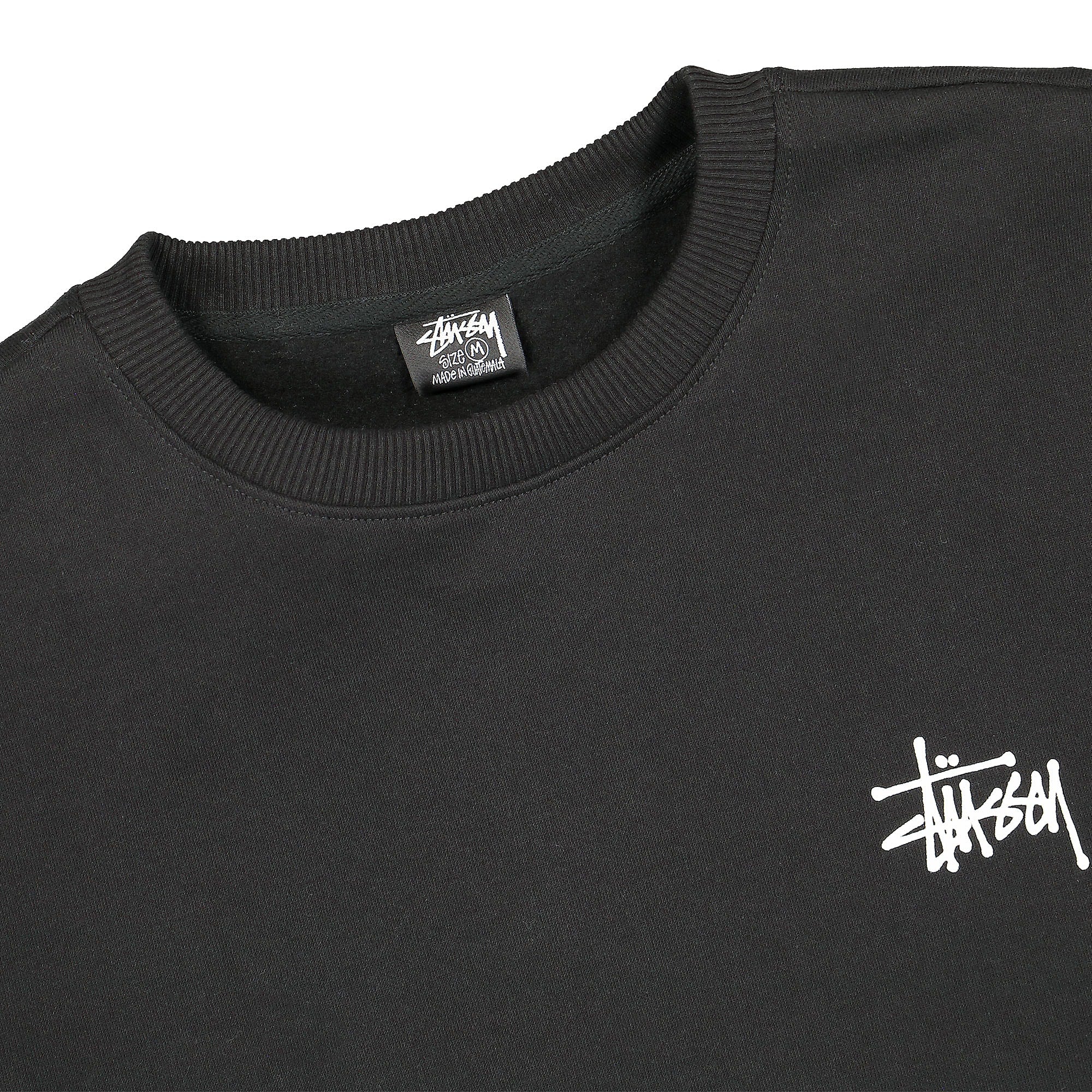 Stussy Basic Crew Black Sweatshirts Close-up | Overkill
