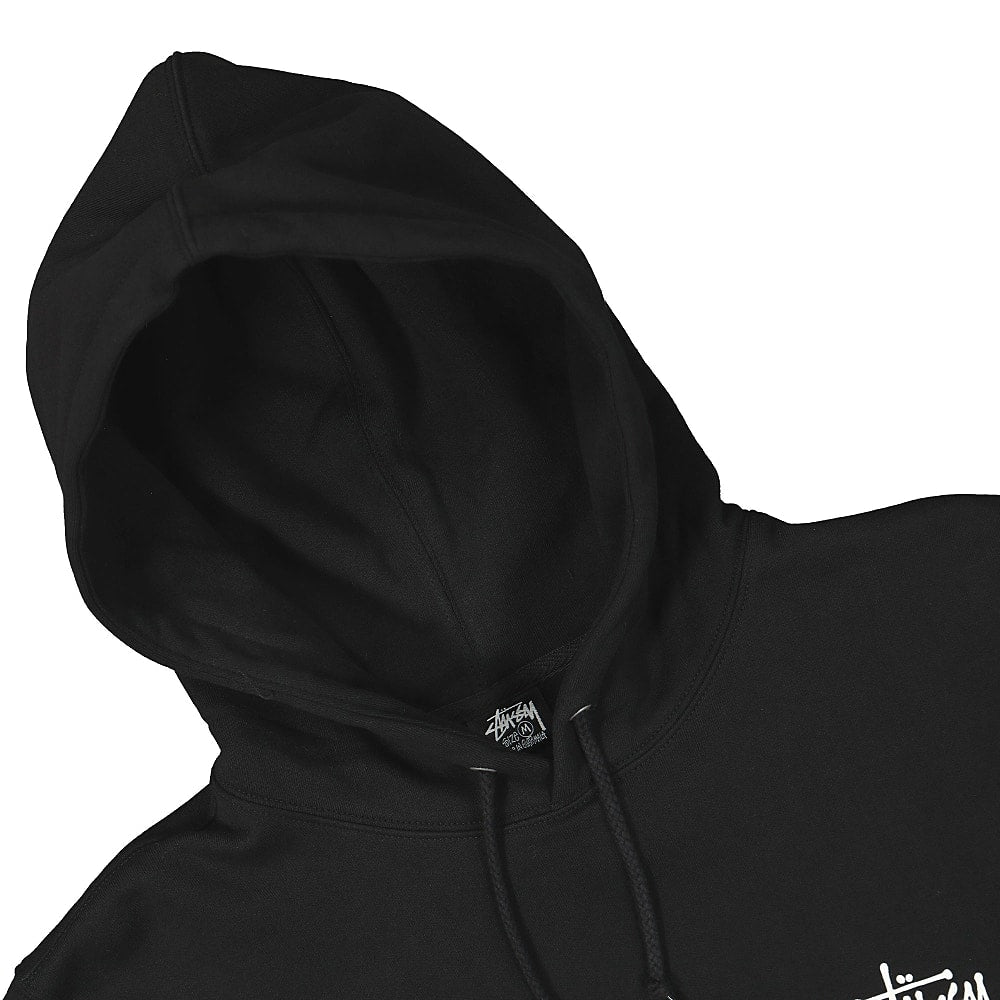 Stussy Basic Hood Black Hoodies Close-up | Overkill
