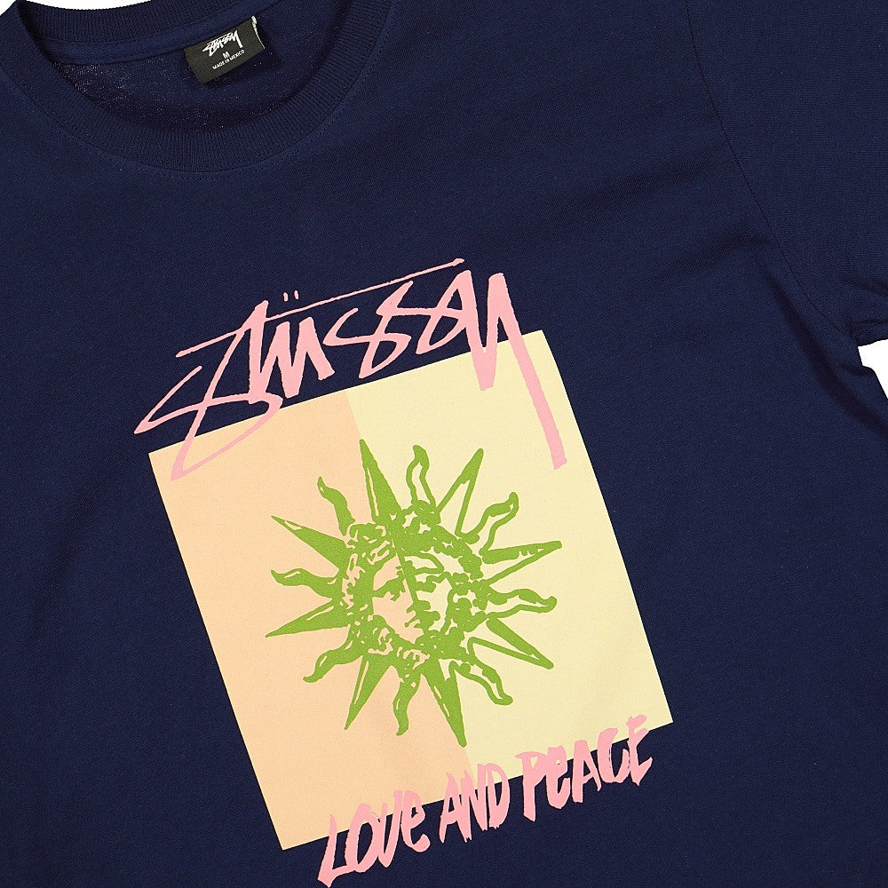 Stussy Love & Peace Longsleeve Tee Navy Longsleeves Close-up | Overkill