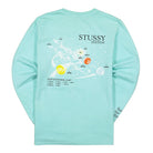 Stussy Solar System Pigment Dyed Longsleeve Tee Aqua Longsleeves Close-up | Overkill