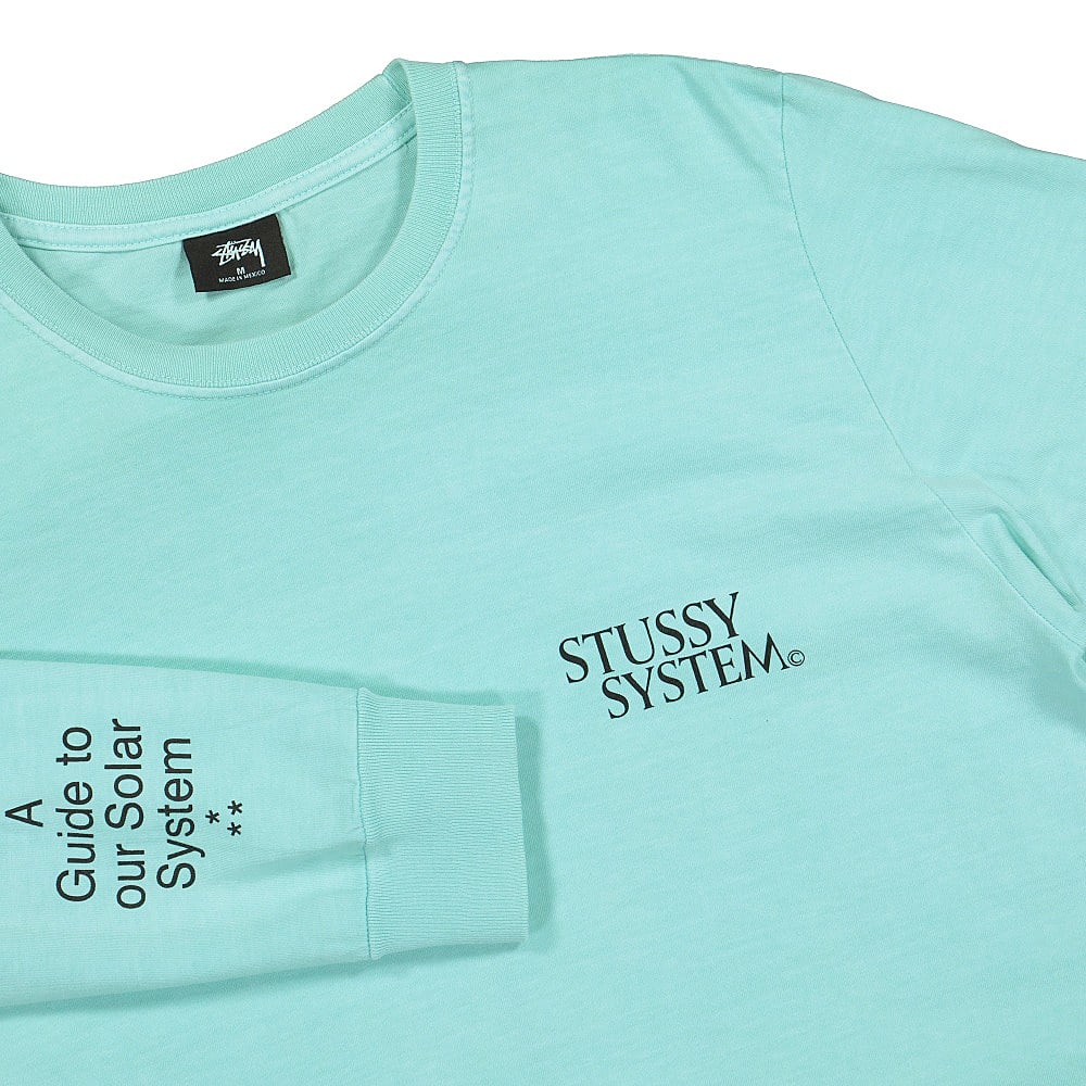 Stussy Solar System Pigment Dyed Longsleeve Tee Aqua Longsleeves Material | Overkill