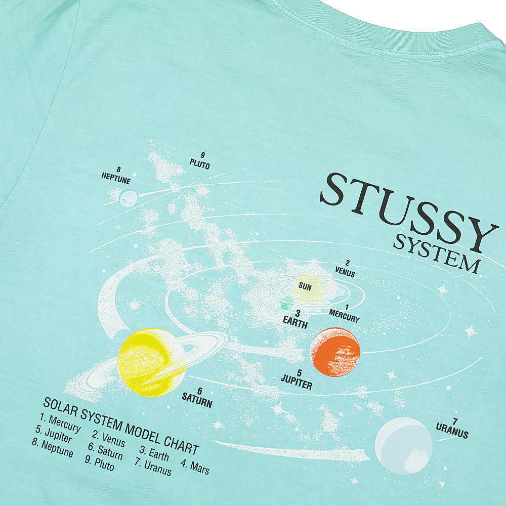 Stussy Solar System Pigment Dyed Longsleeve Tee Aqua Longsleeves Detailfoto | Overkill