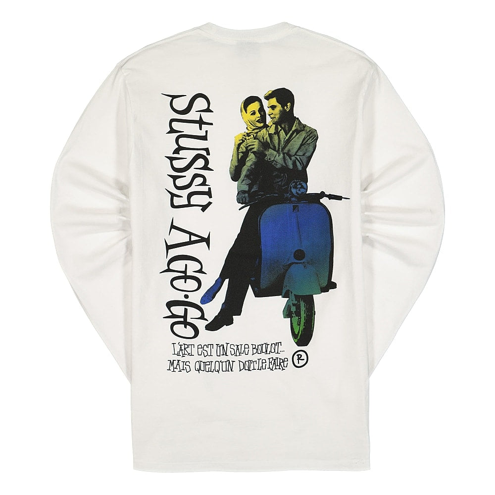 Stussy A Go-Go Longsleeve Tee White Longsleeves Material | Overkill