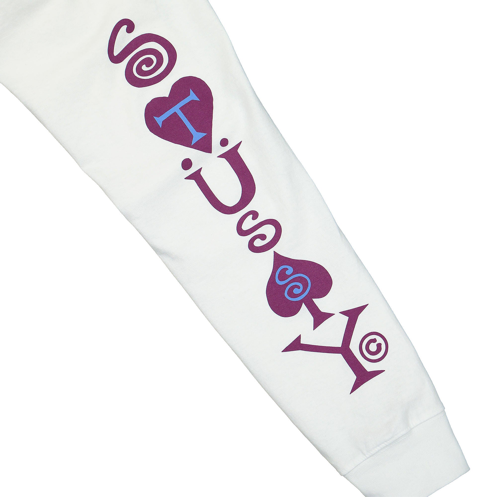 Stussy Hearts & Spades Long Sleeve Tee White T-Shirts Detailfoto | Overkill