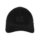 C.P. Company Corduroy 350 Baseball Cap Black Caps 19CMAC226A-110472A 999 Detail View 1 | Overkill