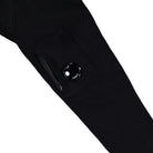 C.P. Company Full Rib Crewneck Lens Sweater Black Sweatshirts 19CMKN015A-006608A 999 Detail View 1 | Overkill
