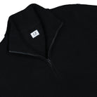 C.P. Company Lambswool GRS Half Zip Polo Collar Black Sweatshirt 19CMKN130A-110149A 999 Detailfoto | Overkill
