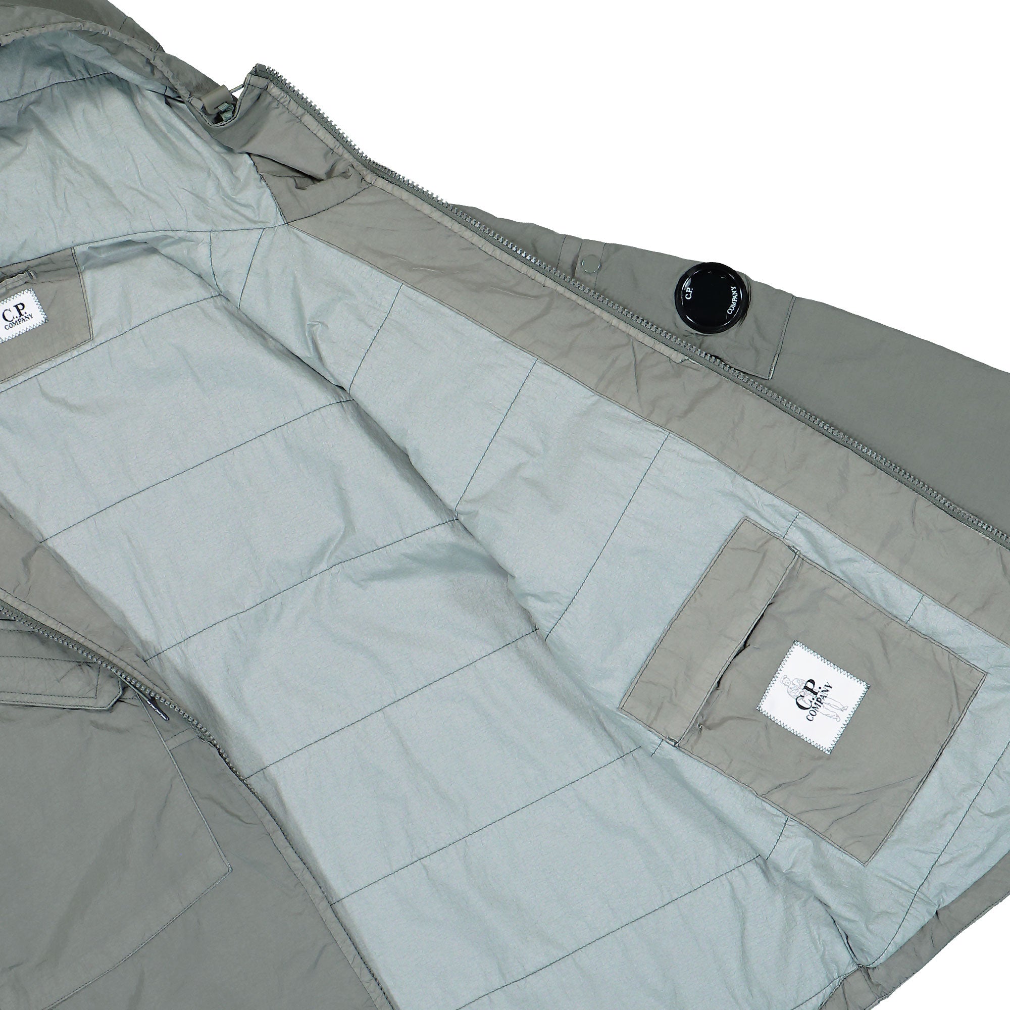 C.P. Company Chrome-R Padded Lens Overshirt Gunmetal Jacket 19CMOS084A-005904G 921 Detail View 3 | Overkill
