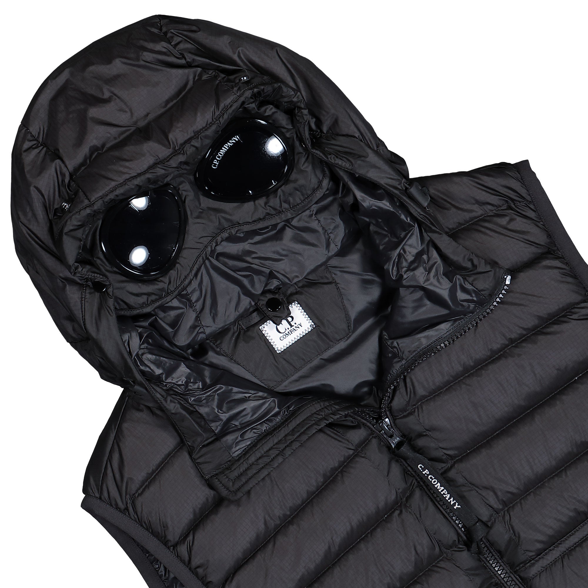 C.P. Company D.D. Shell Goggle Down Gilet Black Vests 19CMVE032A-110416A 999 Detail View 1 | Overkill