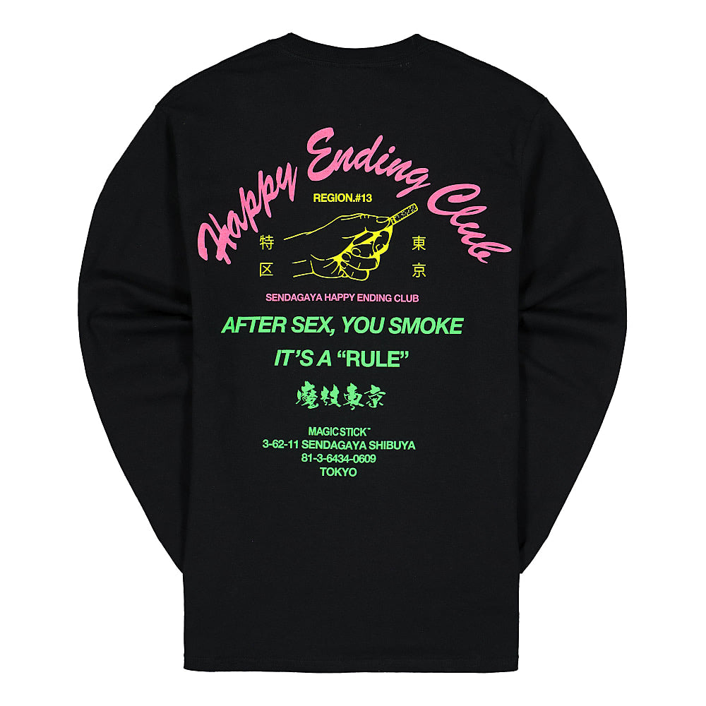 Magic Stick Happy Ending Club Merch Longsleeve Tee Black Longsleeves Material | Overkill